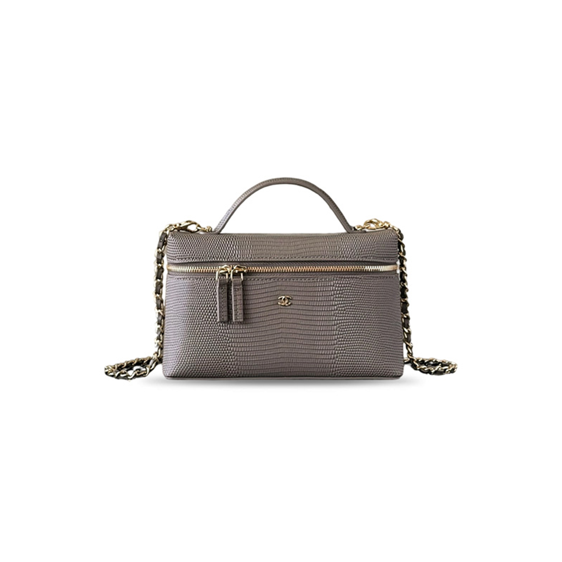 CHANEL MASTER LIZARD-EFFECT CHAIN COSMETIC BAG AS5346 (19.5*17*5cm)